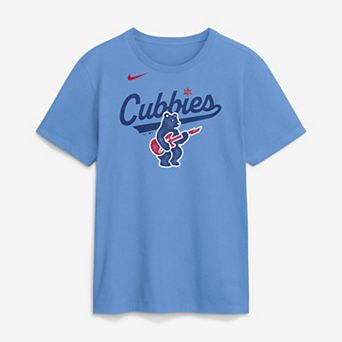Men's Nike Light Blue Chicago Cubs Electric Bear T-Shirt