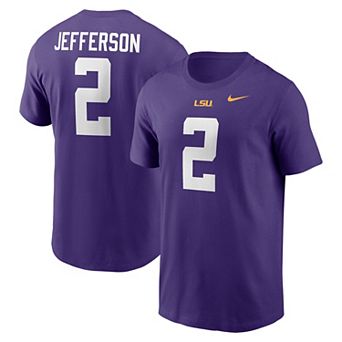 Men's Nike Justin Jefferson Purple LSU Tigers Name & Number T-Shirt