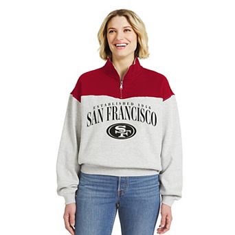 Women's WEAR by Erin Andrews Heather Gray San Francisco 49ers Colorblock Half-Zip Pullover