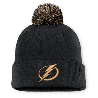 Men's Fanatics Black Tampa Bay Lightning Military Appreciation Authentic Pro Cuffed Knit Hat with Pom