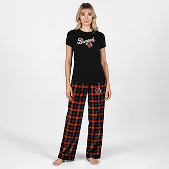 Women's Concepts Sport Black Cincinnati Bengals Plus Size Highland Sleep Set