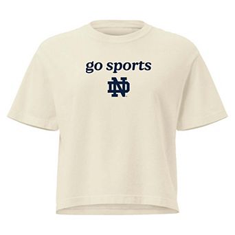 Women's Comfort Colors Cream Notre Dame Fighting Irish Go Sports Cropped T-Shirt