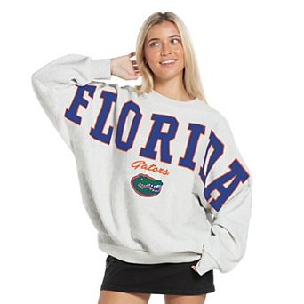 Women's Pressbox Heather Gray Florida Gators Flannigan Oversized Fleece Sweatshirt