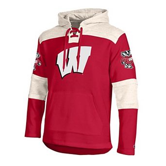 Men's Champion Red Wisconsin Badgers Lacer Fleece Hoodie