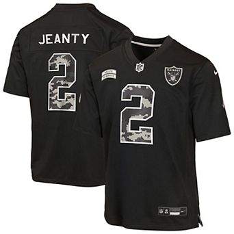 Youth Nike Ashton Jeanty Black Las Vegas Raiders 2026 Salute to Service Game Jersey