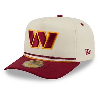 Men's New Era Cream/Burgundy Washington Commanders Vintage A-Frame 59FIFTY Fitted Hat