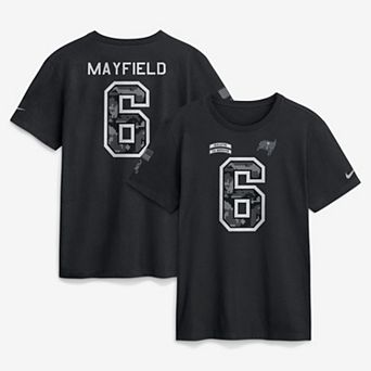 Men's Nike Baker Mayfield Black Tampa Bay Buccaneers 2026 Salute to Service Name & Number T-Shirt