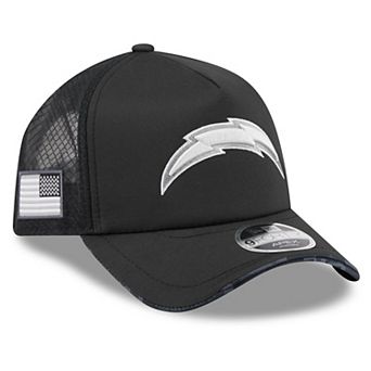 Men's New Era Black Los Angeles Chargers 2026 Salute To Service Apex 9FORTY Adjustable Trucker Hat