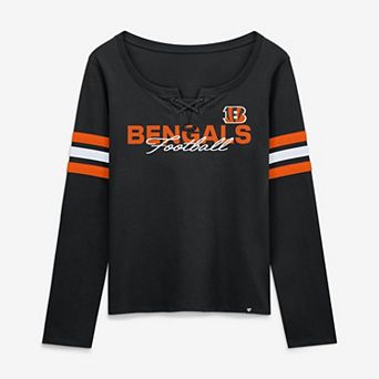Women's Fanatics Black Cincinnati Bengals Team First Coverage Scheme Lace-Up Long Sleeve T-Shirt