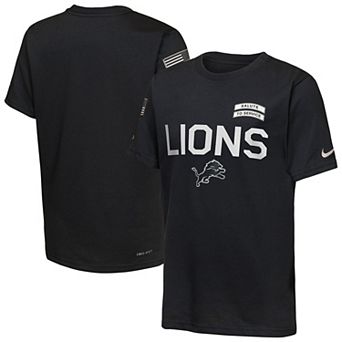 Youth Nike Black Detroit Lions 2026 Salute to Service Sideline Dri-FIT T-Shirt