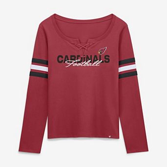 Women's Fanatics Cardinal Arizona Cardinals Team First Coverage Scheme Lace-Up Long Sleeve T-Shirt