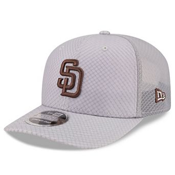 Men's New Era Gray San Diego Padres 9SEVENTY Jock Adjustable Trucker Hat