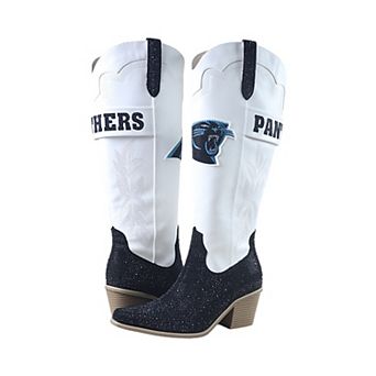Women's FABGATING by Cuce White Carolina Panthers Crystal Cowboy Boots