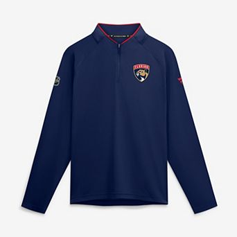 Men's Fanatics Red Florida Panthers Authentic Pro Rink Raglan Lightweight Quarter-Zip Pullover