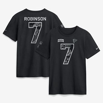 Men's Nike Bijan Robinson Black Atlanta Falcons 2026 Salute to Service Name & Number T-Shirt