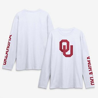 Men's Logo Athletic White Oklahoma Sooners Primary Logo Long Sleeve T-Shirt