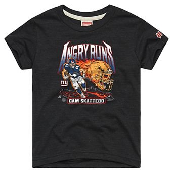 Youth Homage Cam Skattebo Charcoal New York Giants Angry Runs Tri-Blend T-Shirt
