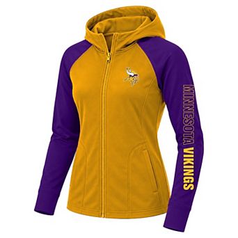 Women's Fanatics Gold/Purple Minnesota Vikings Plus Size Cornerback Blitz Full-Zip Hoodie