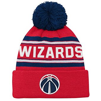 Backboard Jacquard Cuffed Knit Hat with Pom Outerstuff Red Washington Wizards