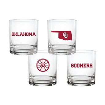 Indigo Falls Oklahoma Sooners Core 4-Pack Collectors Rocks Glass Set