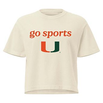 Women's Comfort Colors Cream Miami Hurricanes Go Sports Cropped T-Shirt