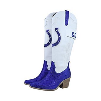 Women's FABGATING by Cuce White Indianapolis Colts Crystal Cowboy Boots