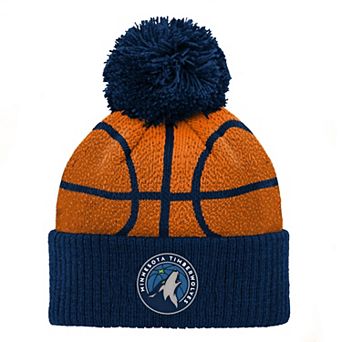 Infant Navy Minnesota Timberwolves Basketball Head Cuffed Knit Hat with Pom
