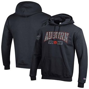 Men's Champion Black Auburn Tigers Operation Hat Trick Camo Script Powerblend Fleece Hoodie