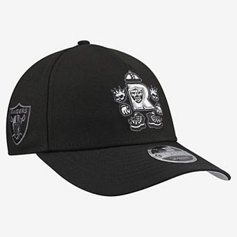 Youth New Era Black Las Vegas Raiders Cartoon 9FORTY A-Frame Adjustable Hat