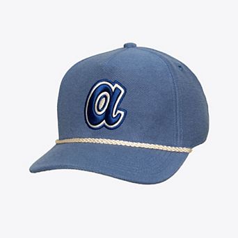 Men's Mitchell & Ness Navy Atlanta Braves Heritage Hues French Terry Snapback Hat