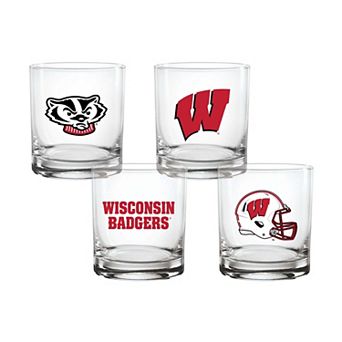 Indigo Falls Wisconsin Badgers Core 4-Pack Collectors Rocks Glass Set