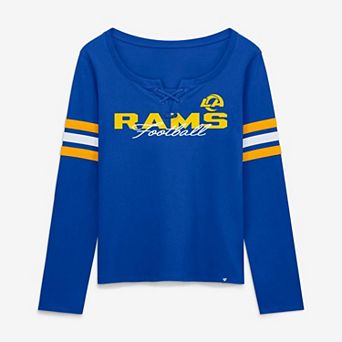 Women's Fanatics Royal Los Angeles Rams Team First Coverage Scheme Lace-Up Long Sleeve T-Shirt