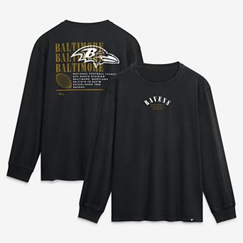 Men's Fanatics Black Baltimore Ravens Relaxed Fullback Drive Long Sleeve Fashion Top