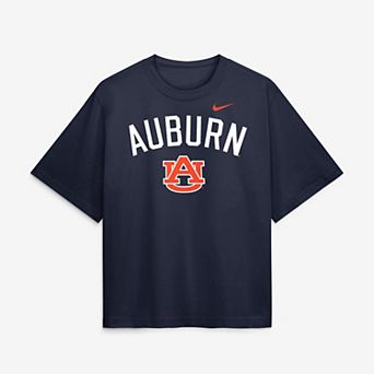 Women's Nike Navy Auburn Tigers Arch Logo Boxy T-Shirt