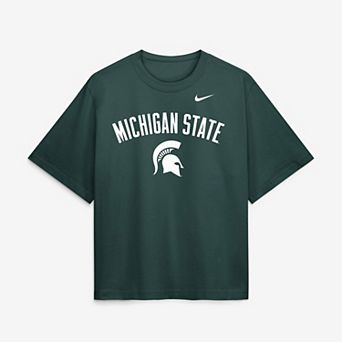 Women's Nike Green Michigan State Spartans Arch Logo Boxy T-Shirt