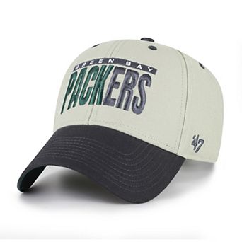 Men's '47 Gray/Black Green Bay Packers Half Block Text MVP Adjustable Hat