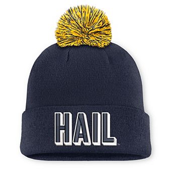 Unisex Nike Navy Michigan Wolverines Letter Mascot Knit Hat with Pom