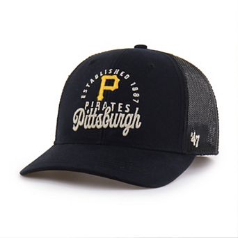Men's '47 Black Pittsburgh Pirates Pitstop Trucker Adjustable Hat