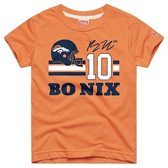 Youth Homage Bo Nix Orange Denver Broncos Remix Signature Tri-Blend T-Shirt