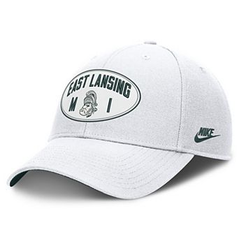 Unisex Nike Off White Michigan State Spartans Legacy Letter & Location Rise Adjustable Hat