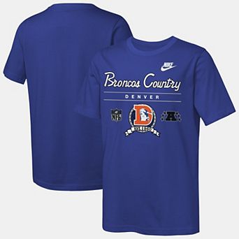 Youth Nike Royal Denver Broncos Hometown Rewind Slub Dri-FIT T-Shirt