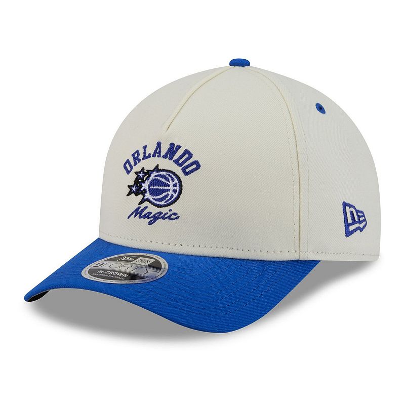 Men's New Era White/Blue Orlando Magic Arch 9FORTY A-Frame M-Crown Adjustable Hat, Mag White