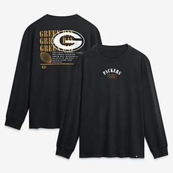 Men's Fanatics Black Green Bay Packers Relaxed Fullback Drive Long Sleeve Fashion Top