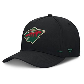 Men's Fanatics Black Minnesota Wild Authentic Pro Rink Bar Tacks A-Frame Adjustable Hat