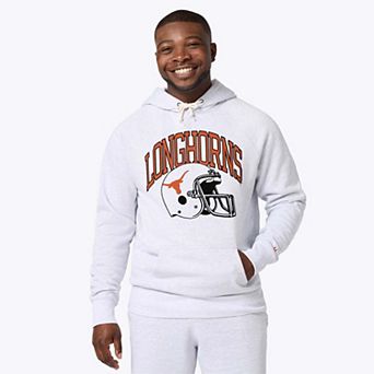 Unisex Homage Ash Texas Longhorns Helmet Tri-Blend Hoodie