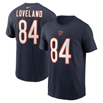Men's Nike Colston Loveland Navy Chicago Bears Name & Number T-Shirt