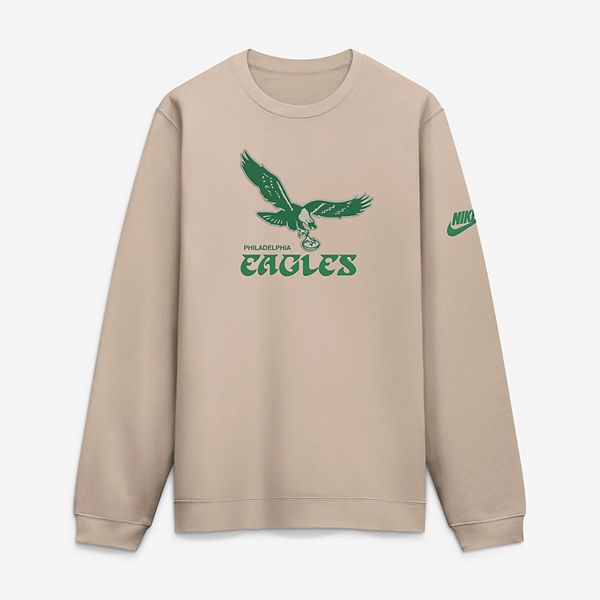 Men's Nike Sand Philadelphia Eagles I-Formation Rewind Club Crew Sweatshirt
