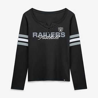 Women's Fanatics Black Las Vegas Raiders Team First Coverage Scheme Lace-Up Long Sleeve T-Shirt