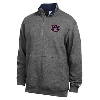 Men's Champion Charcoal Auburn Tigers Fleece Quarter-Zip Pullover
