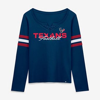 Women's Fanatics Navy Houston Texans Team First Coverage Scheme Lace-Up Long Sleeve T-Shirt